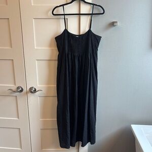 Fun 2 Fun large black pintuck sleeveless black maxi dress